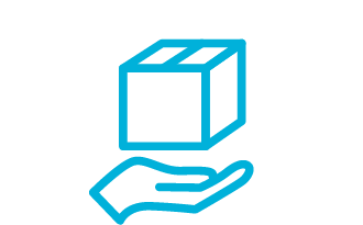 Icon of one hand giving a box